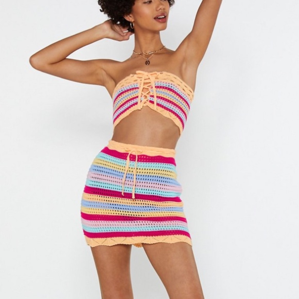 Nasty Gal crochet co-ord mini